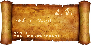 Lukács Vazul névjegykártya